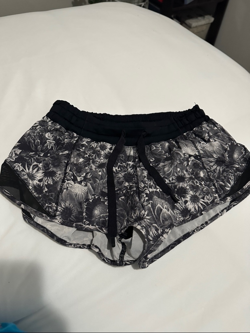 lululemon athletica Black & White Floral Athletic Shorts